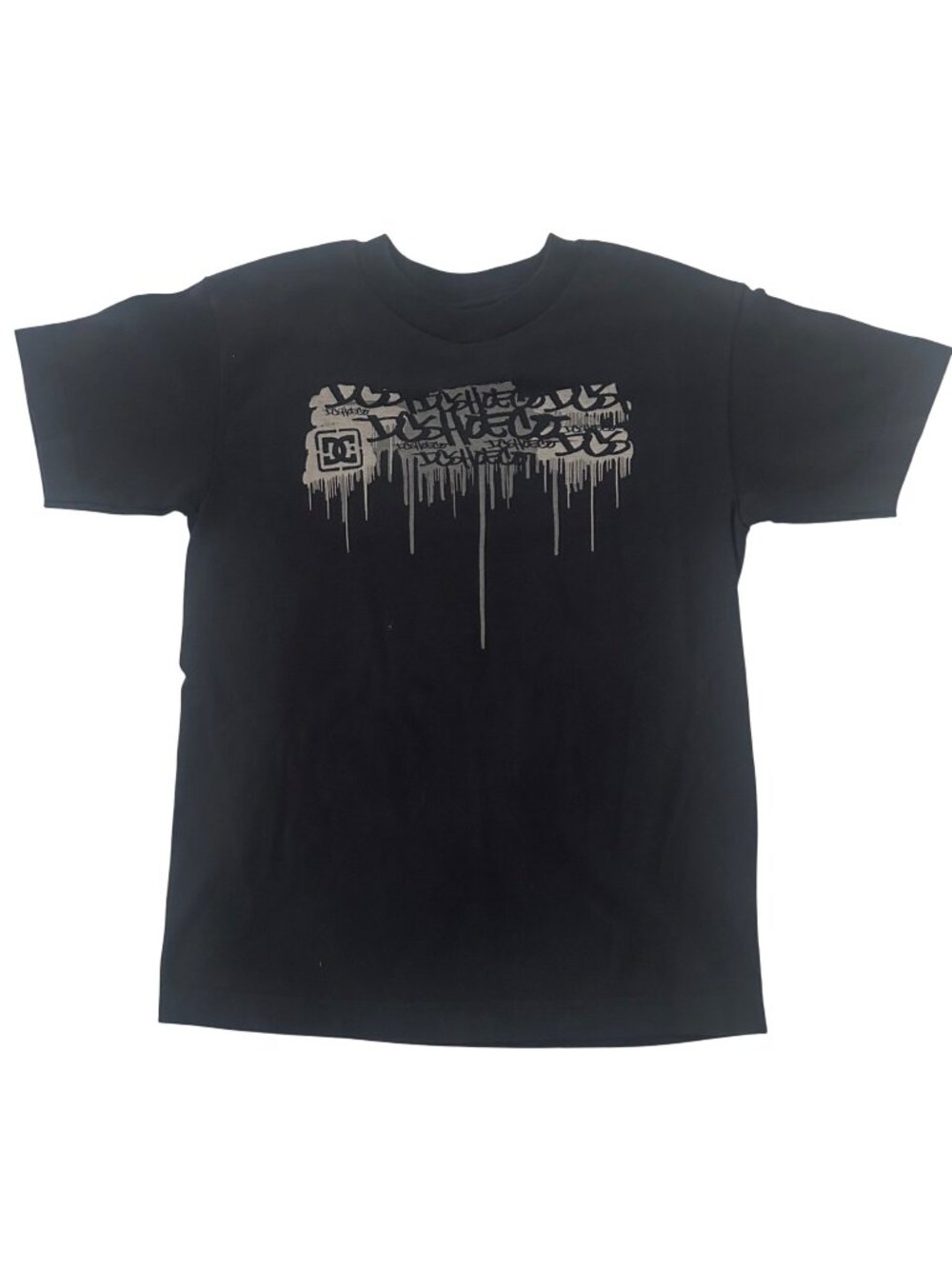 DC Shoes Boys Size M Black Cotton Graphic Tee Urban Style EUC